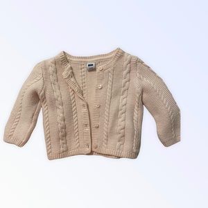 Janie and Jack pink cable knit cardigan